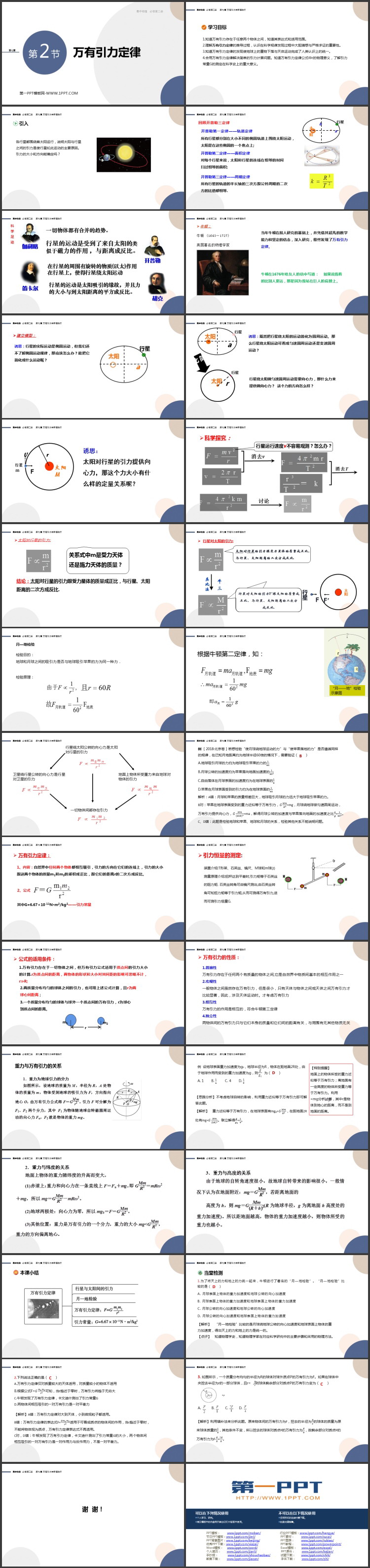 《万有引力定律》万有引力与宇宙航行PPT精品课件