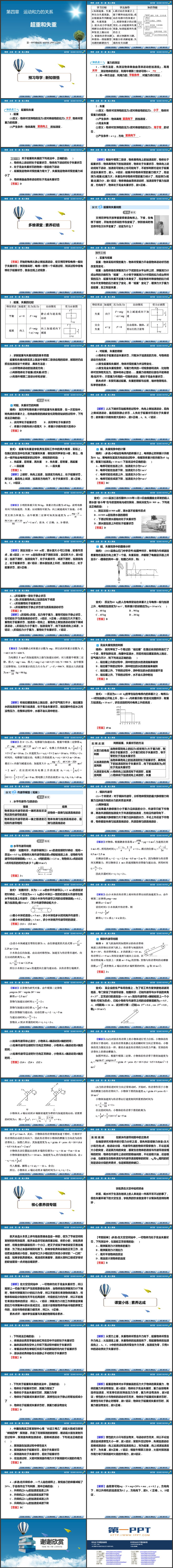 《超重和失重》运动和力的关系PPT免费课件