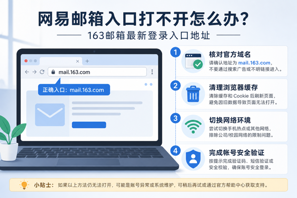 网易邮箱入口打不开怎么办?163邮箱最新登录入口地址