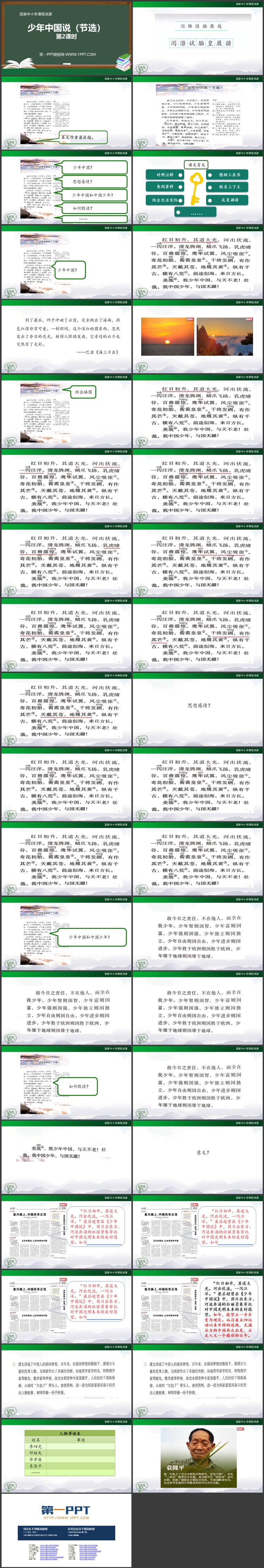 《少年中国说》第二课时PPT教学课件下载