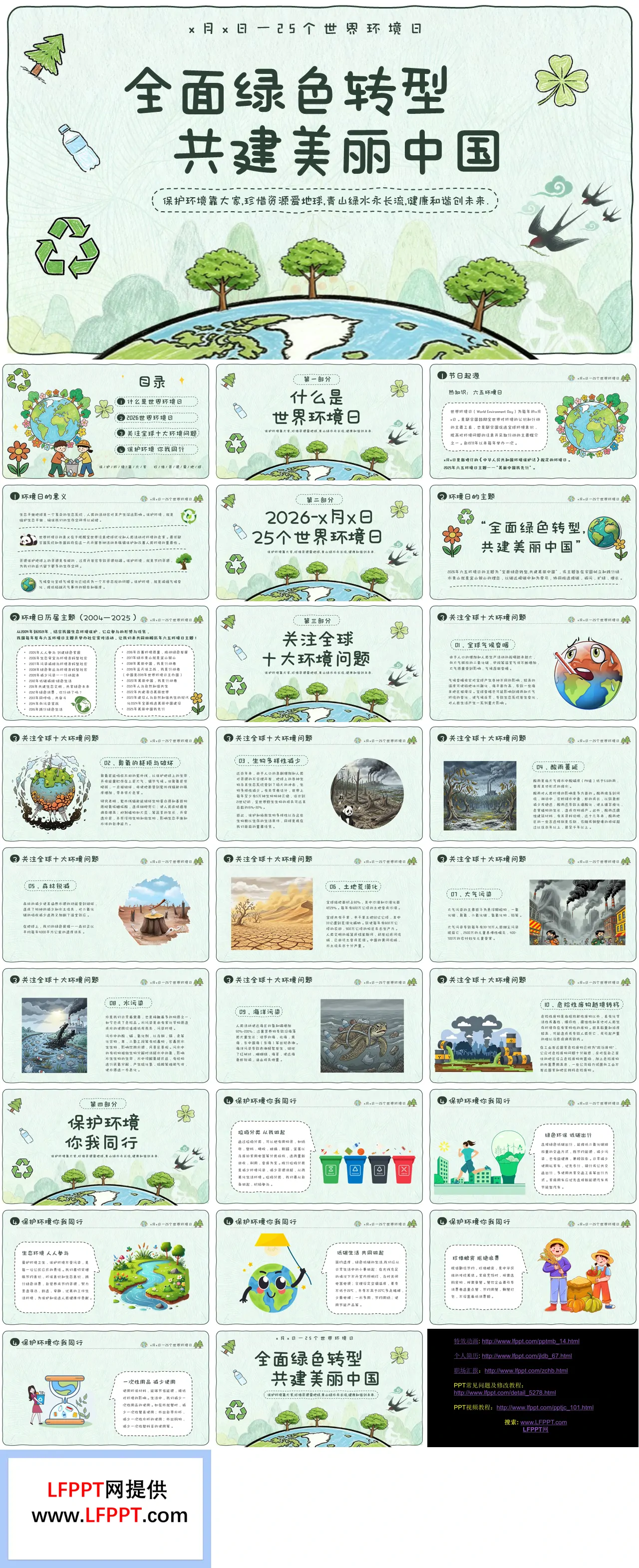 6月6日世界环境日主题PPT讲稿全稿