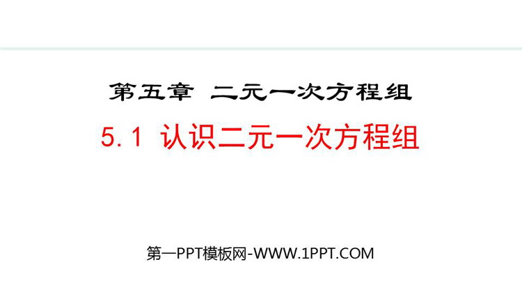 《认识二元一次方程组》初中数学二元一次方程组PPT精品课件