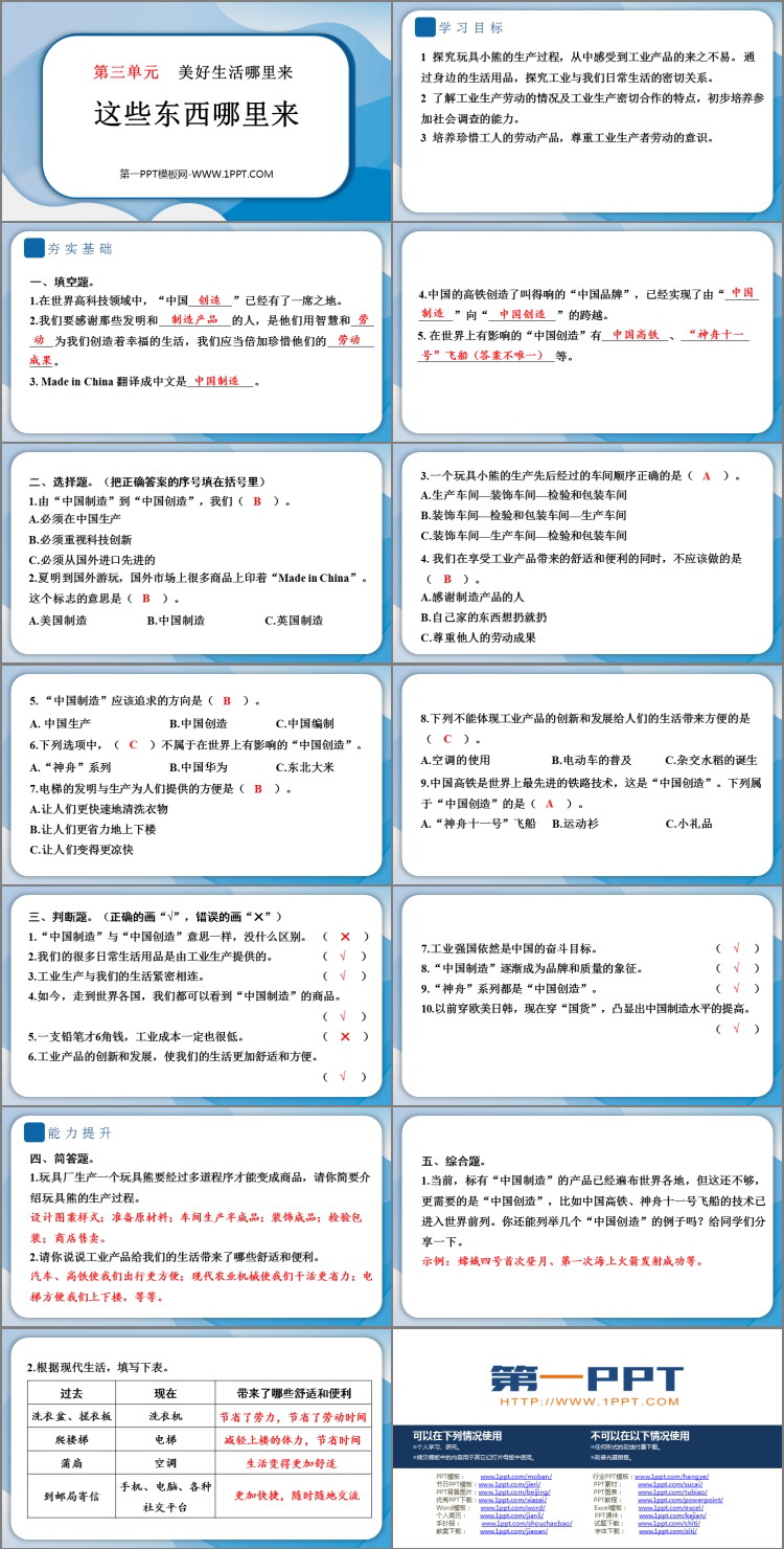 《这些东西哪里来》教学课件PPT下载