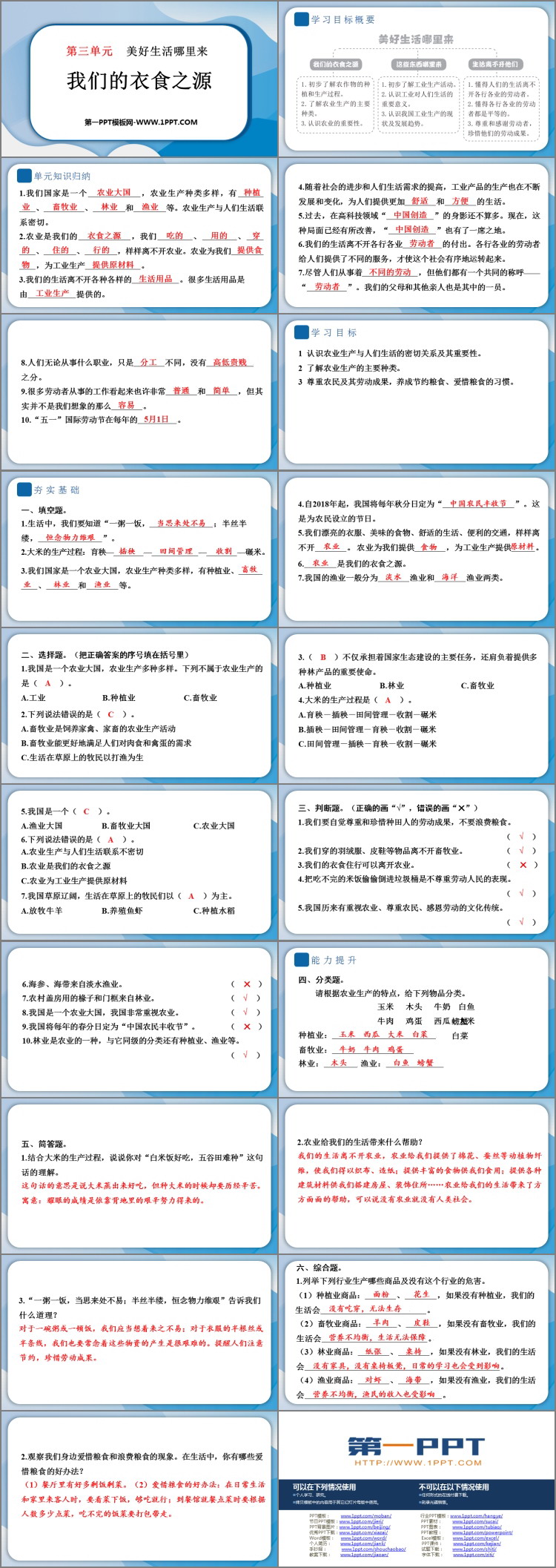 《我们的衣食之源》教学用PPT课件
