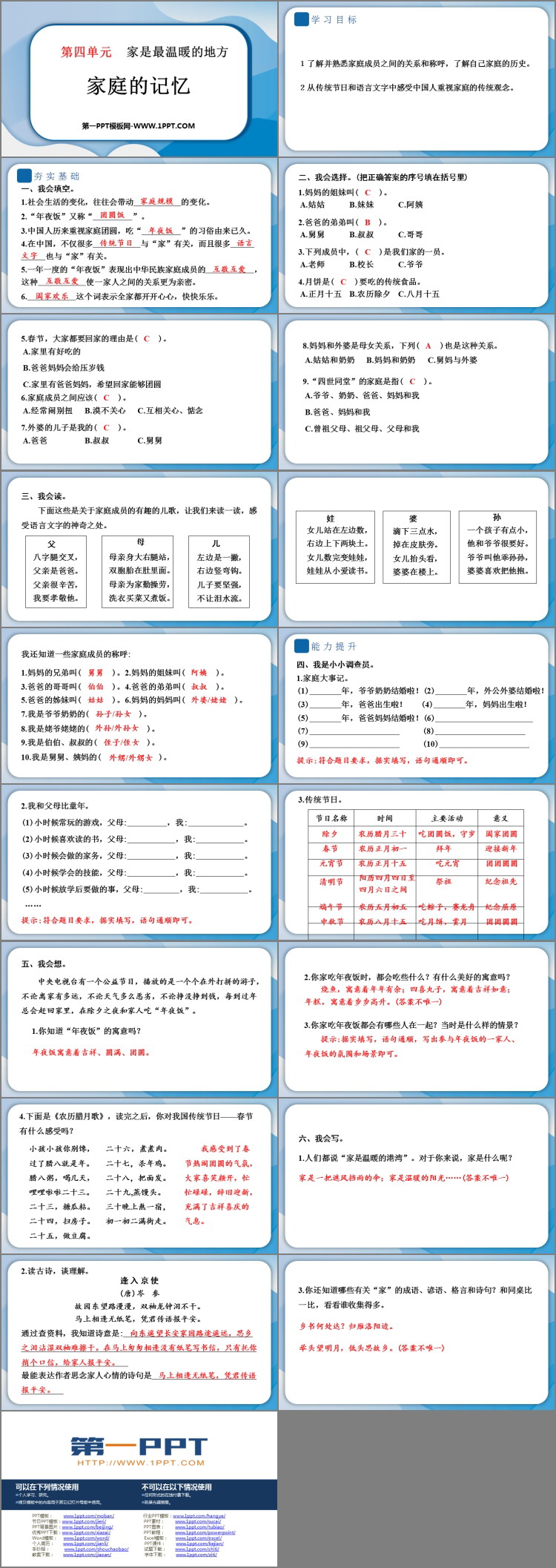 《家庭的记忆》PPT课件教学资源下载