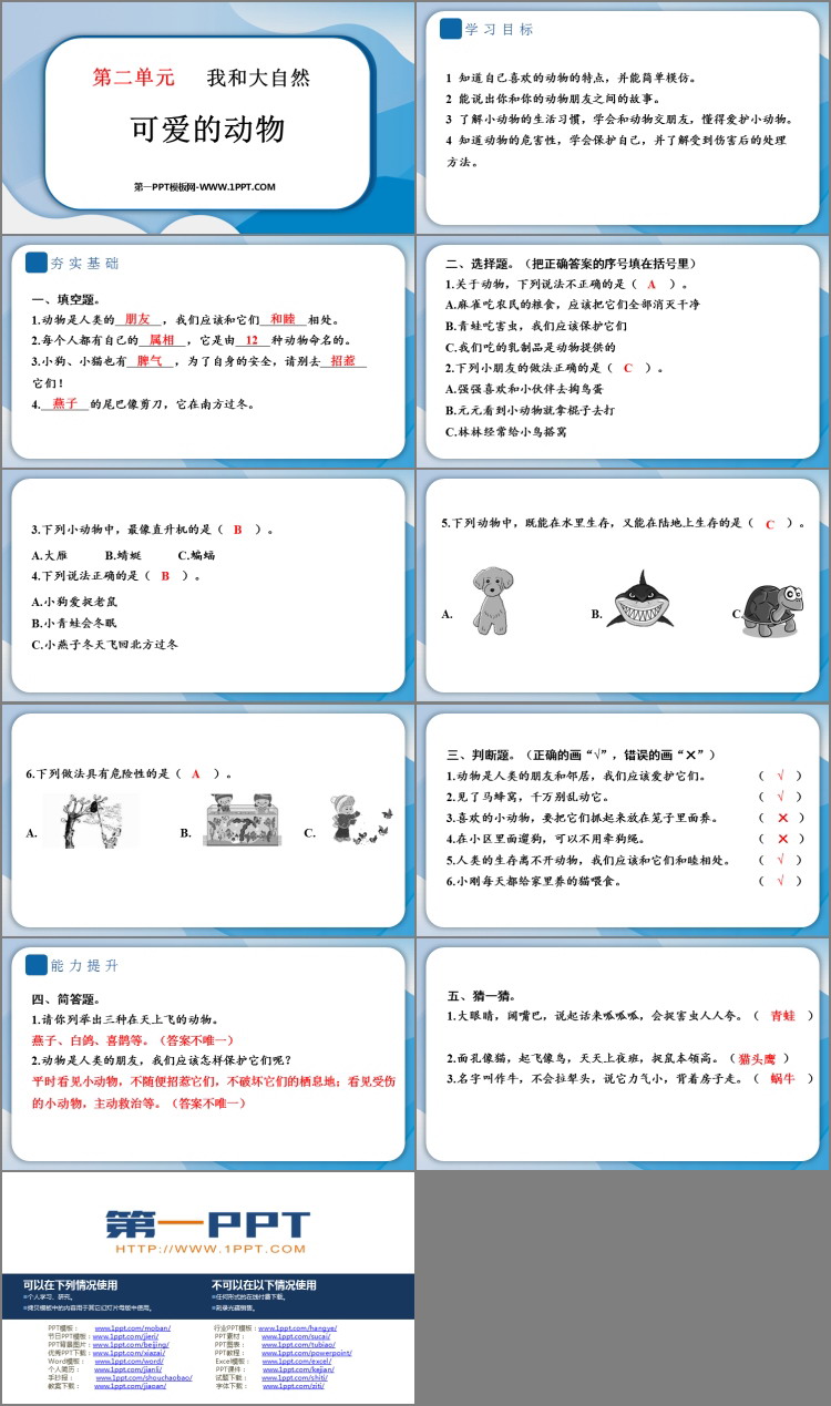 《可爱的动物》PPT精品教学课件