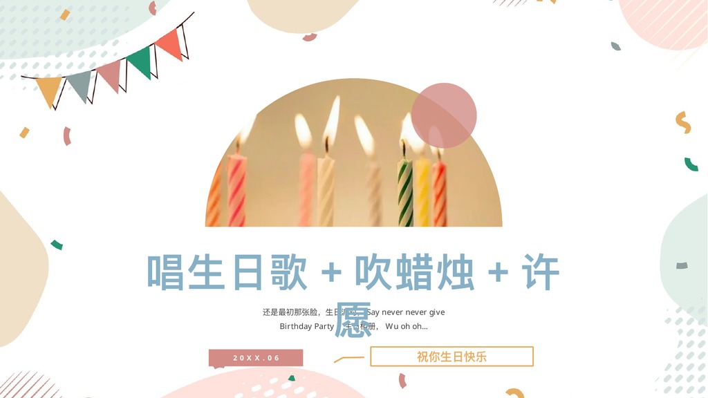 温馨员工生日会主持流程PPT模板