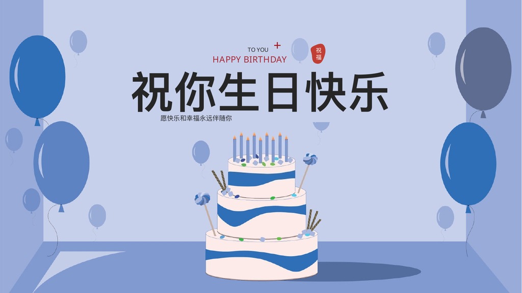 极简生日相册员工生日会PPT模板