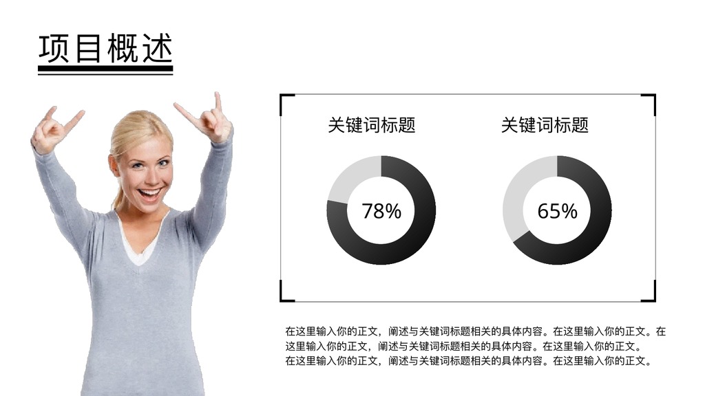 外国女人搞怪项目汇报PPT模板