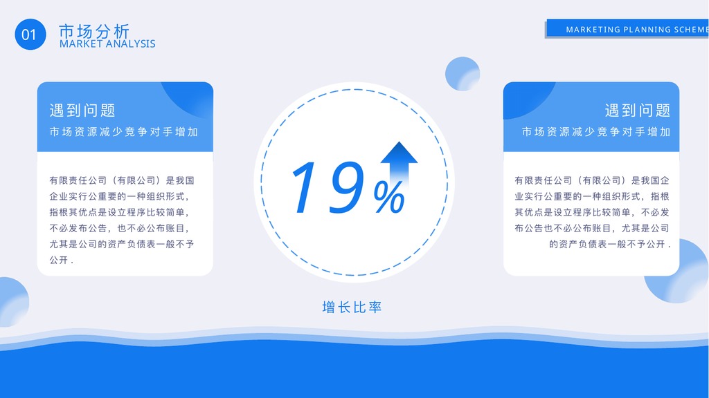 蓝色简约产品营销计划PPT模板