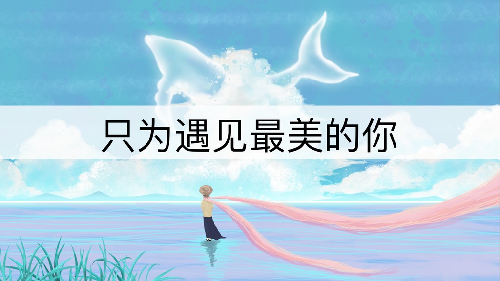 只为遇见最美的你PPT模板