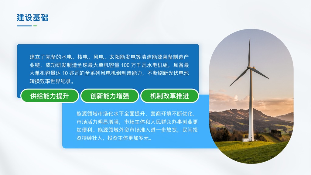 蓝绿色电力客户服务PPT模板