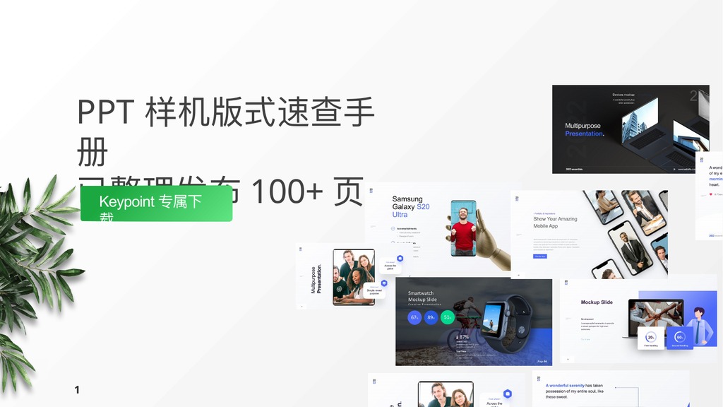 Web APP样机作品集PPT模板