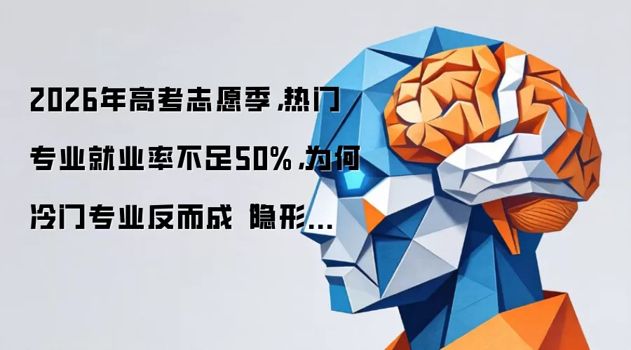 2026年高考志愿季，热门专业就业率不足50%，为何冷门专业反而成“隐形金饭碗”？
