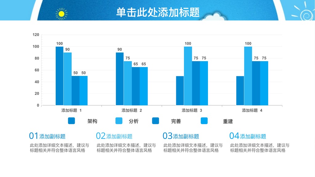 蓝天儿童教师说课PPT模板