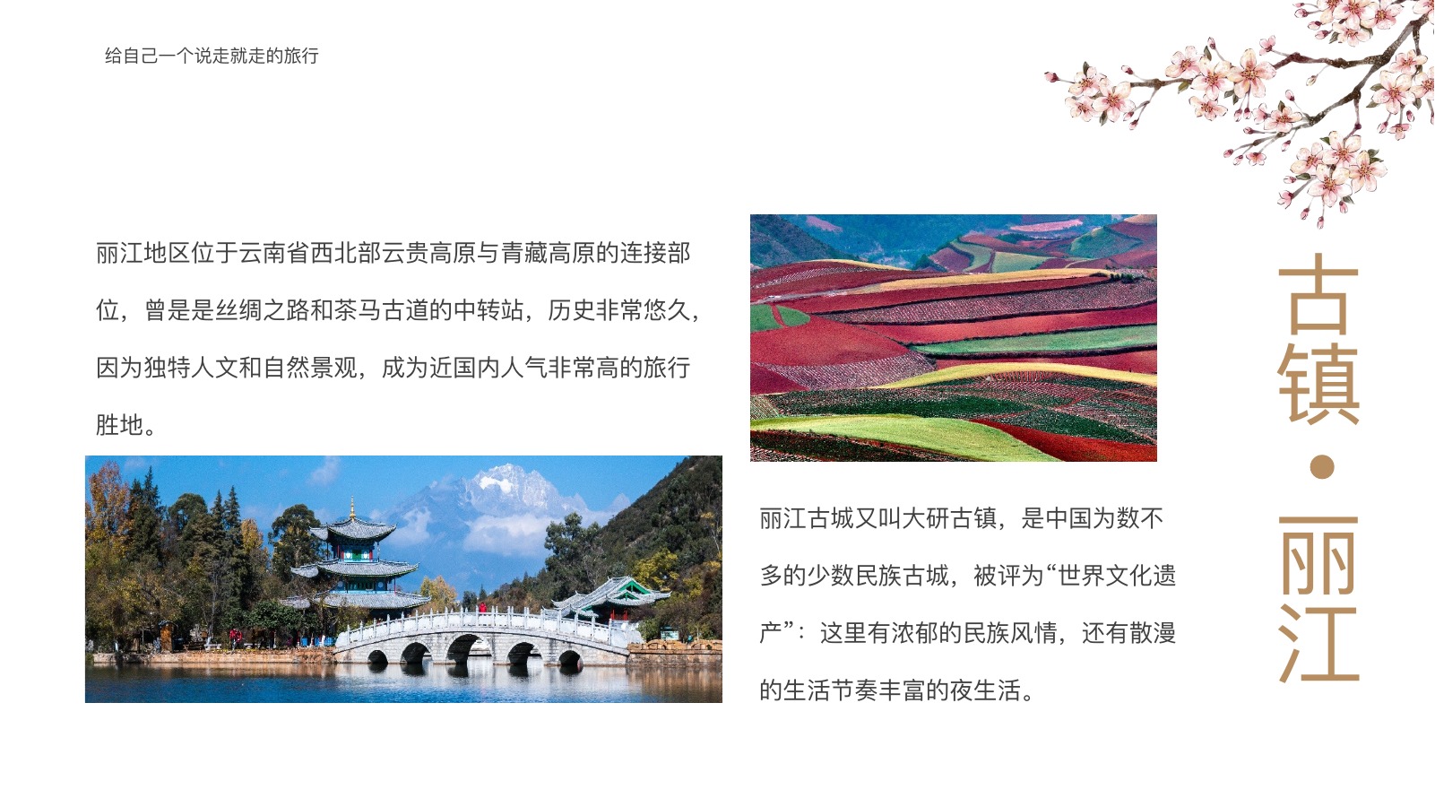 花灯丽江古镇旅游PPT模板