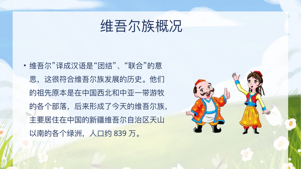 维吾尔族简史文化PPT模板