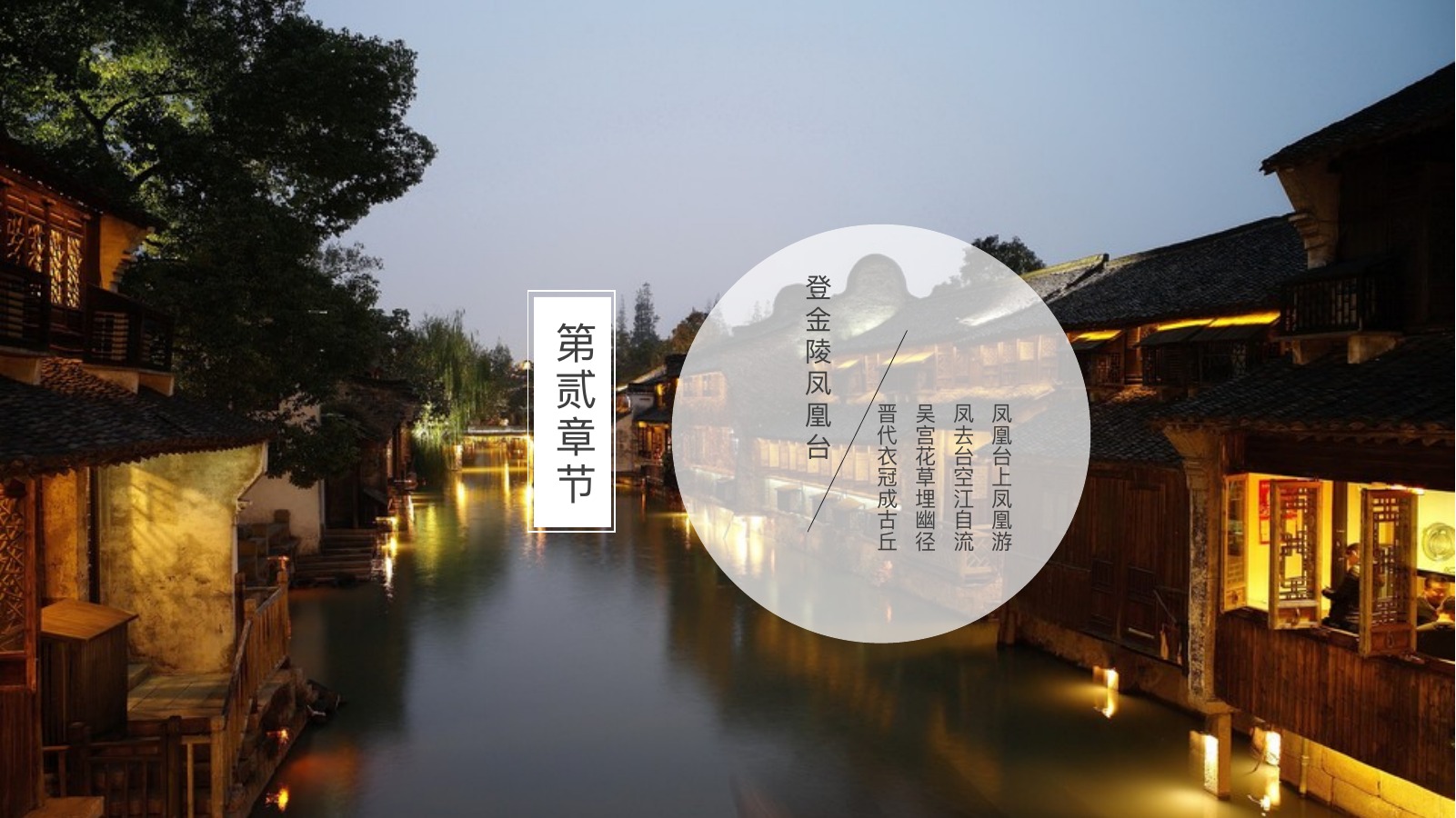 浙江乌镇夜景旅游PPT模板