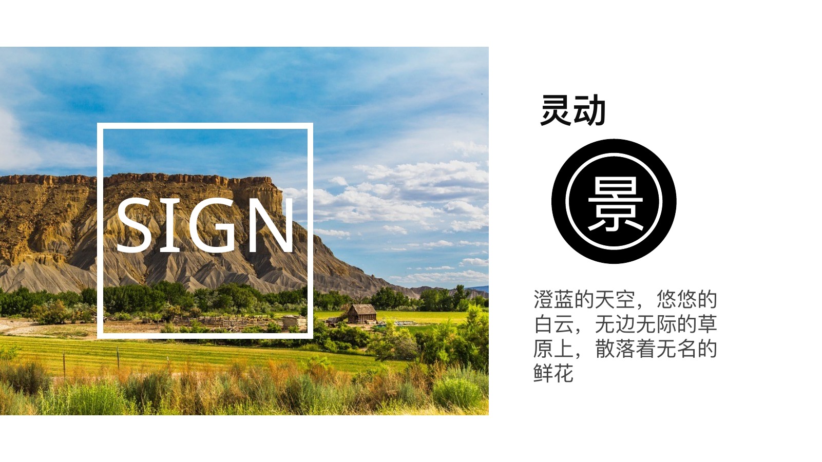 草原自然摄影画册PPT模板