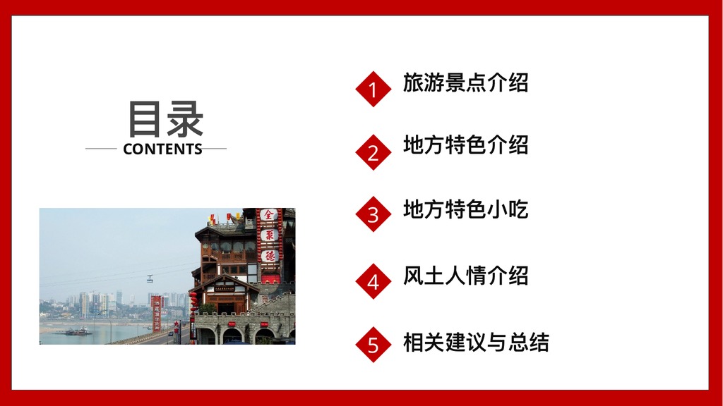 魅力重庆旅游文化PPT模板