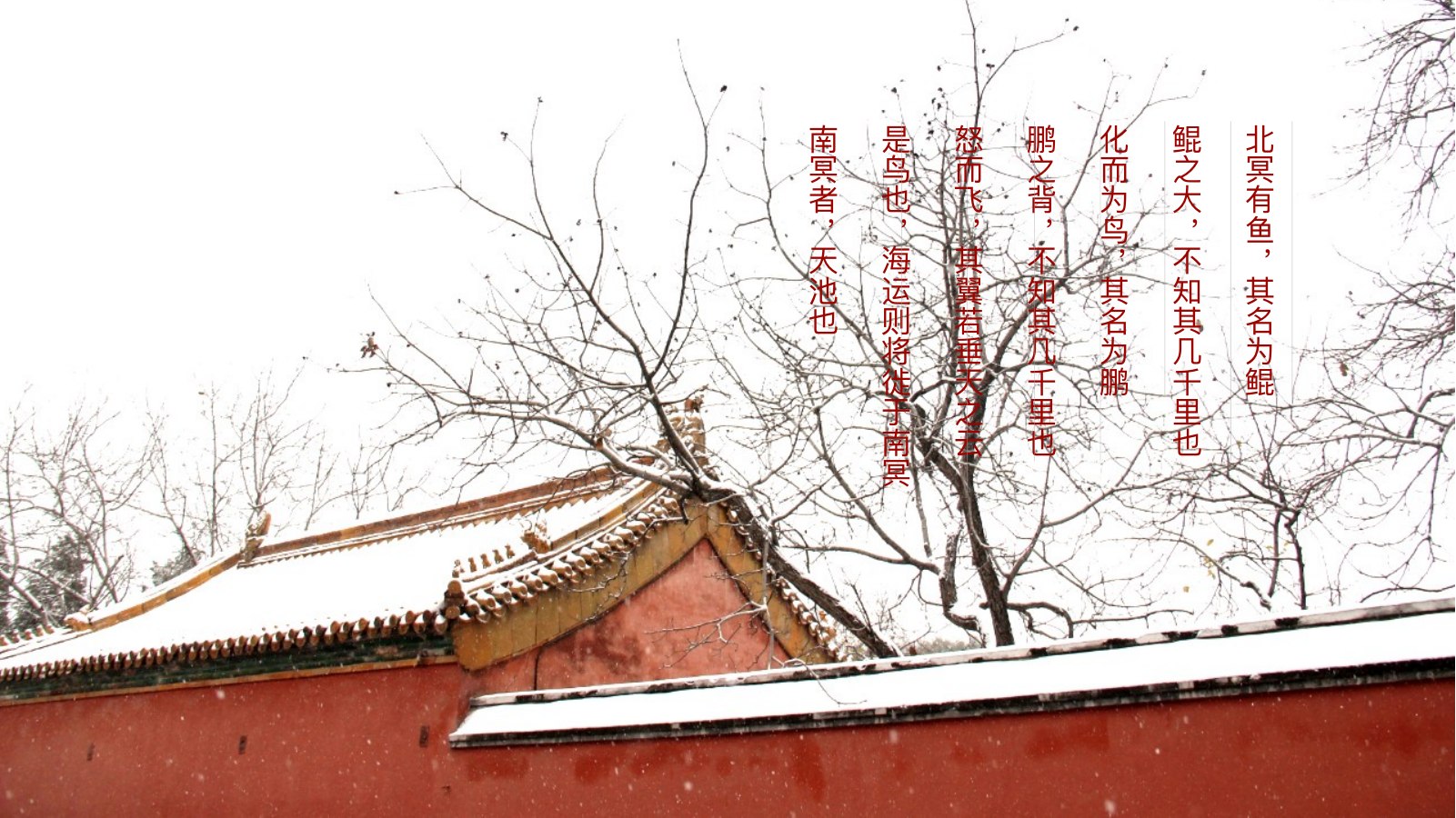 故宫大雪红墙古风文化PPT模板