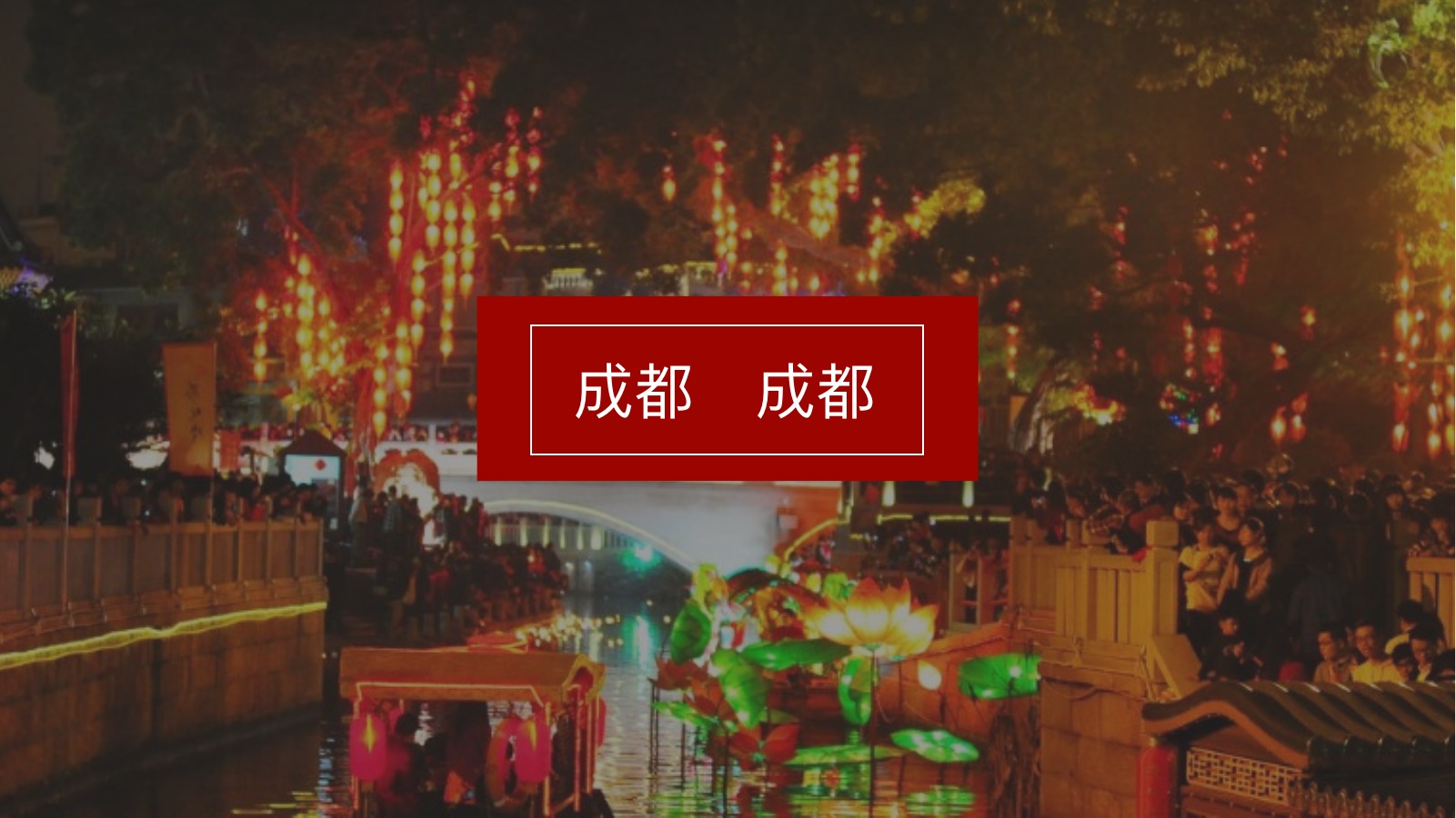 成都夜游旅行记录PPT模板