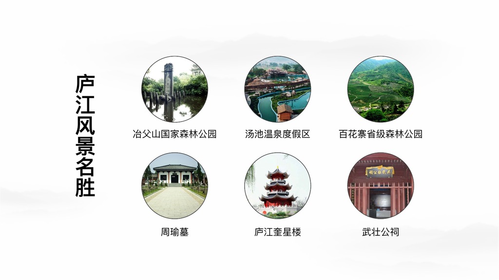 庐江家乡风景介绍PPT模板