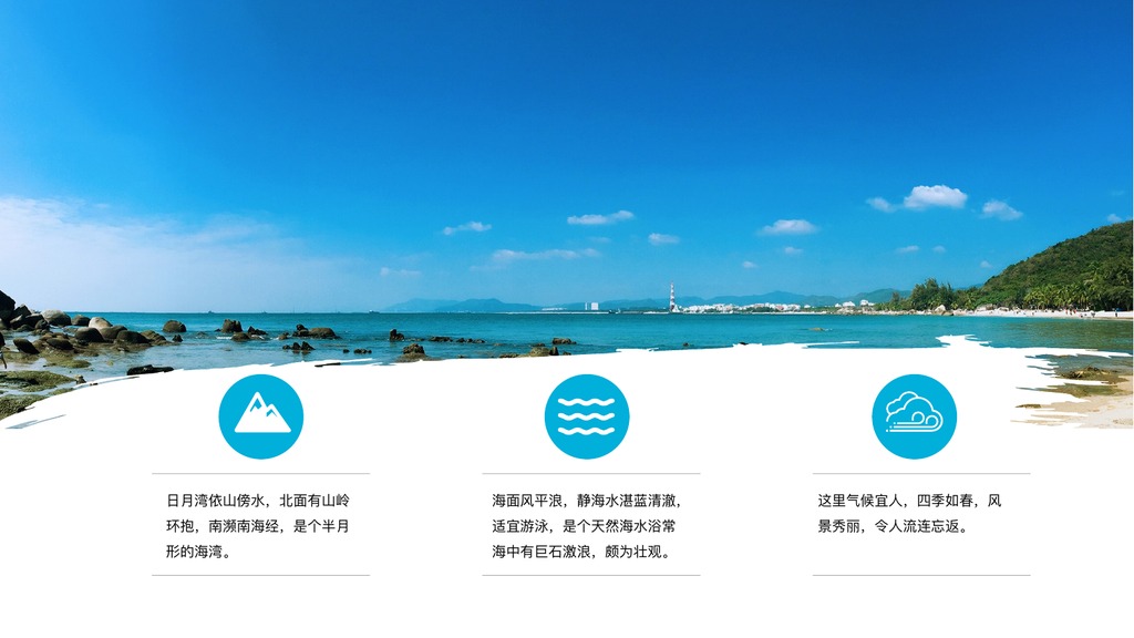 海南印象海岸旅行PPT模板