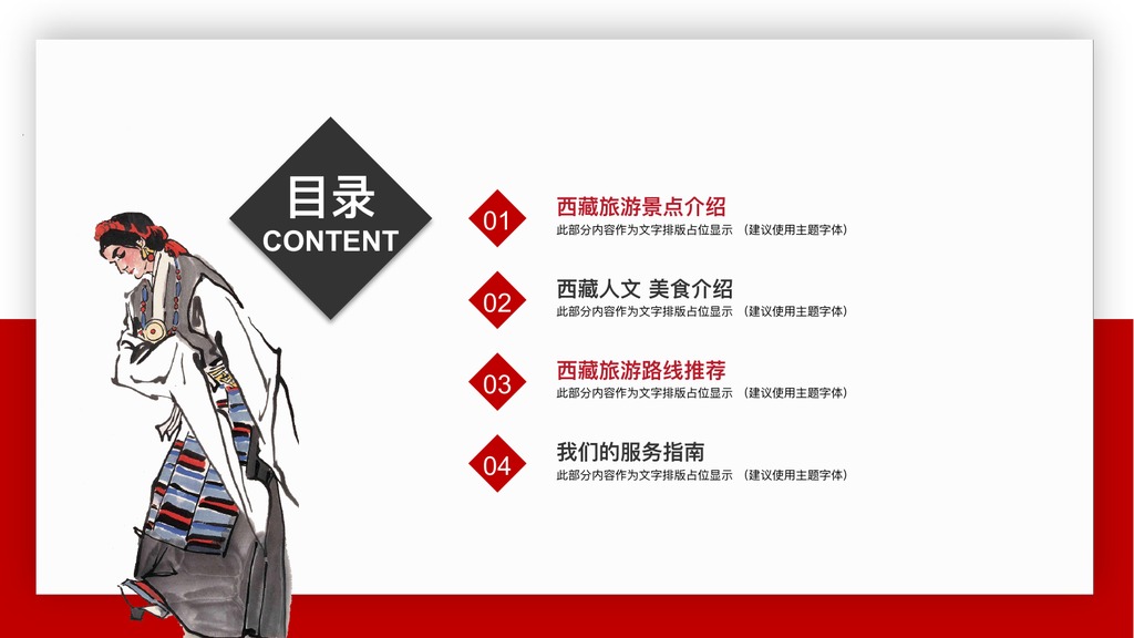 西藏印象文化旅游PPT模板