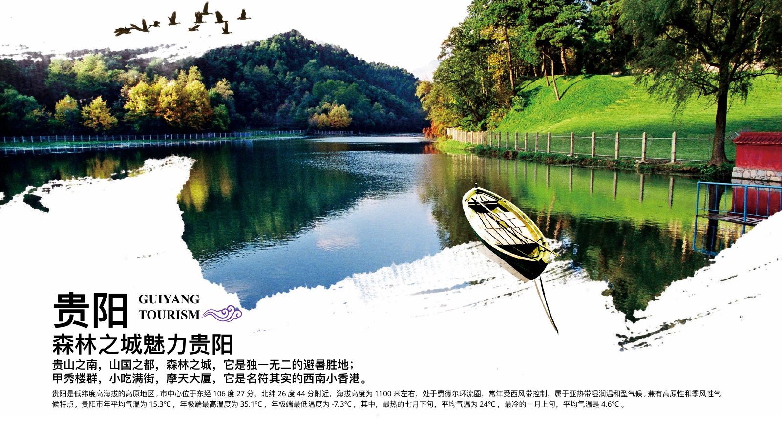 贵州旅游印象生态风光PPT模板