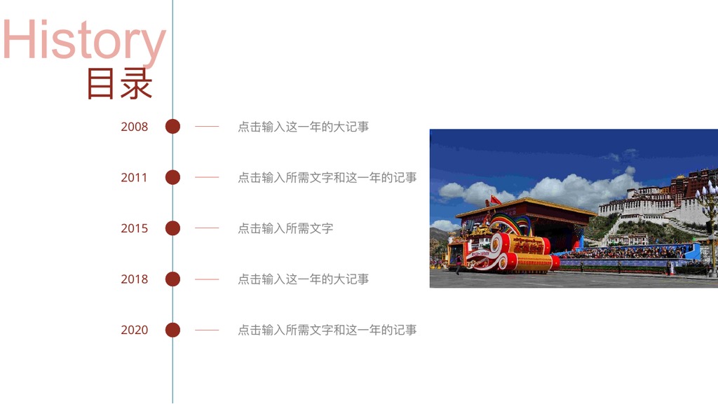 暖色西藏印象旅行PPT模板
