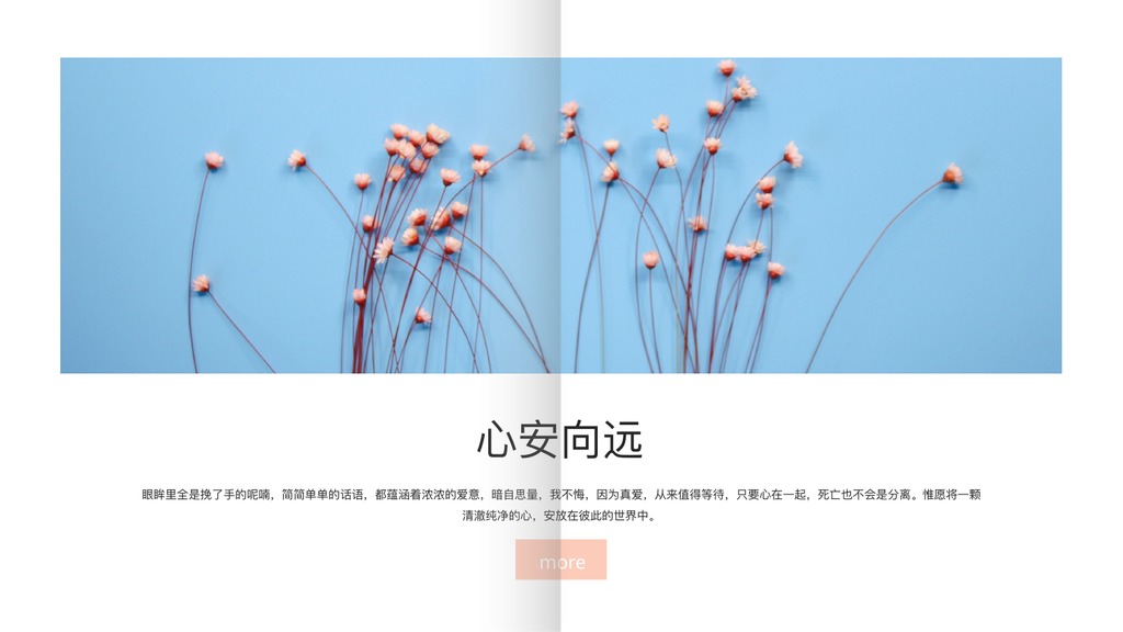 心安向远清新文艺PPT模板