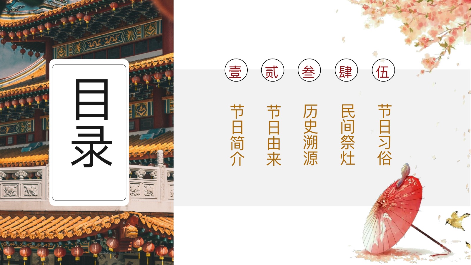 传统民俗小年介绍PPT模板