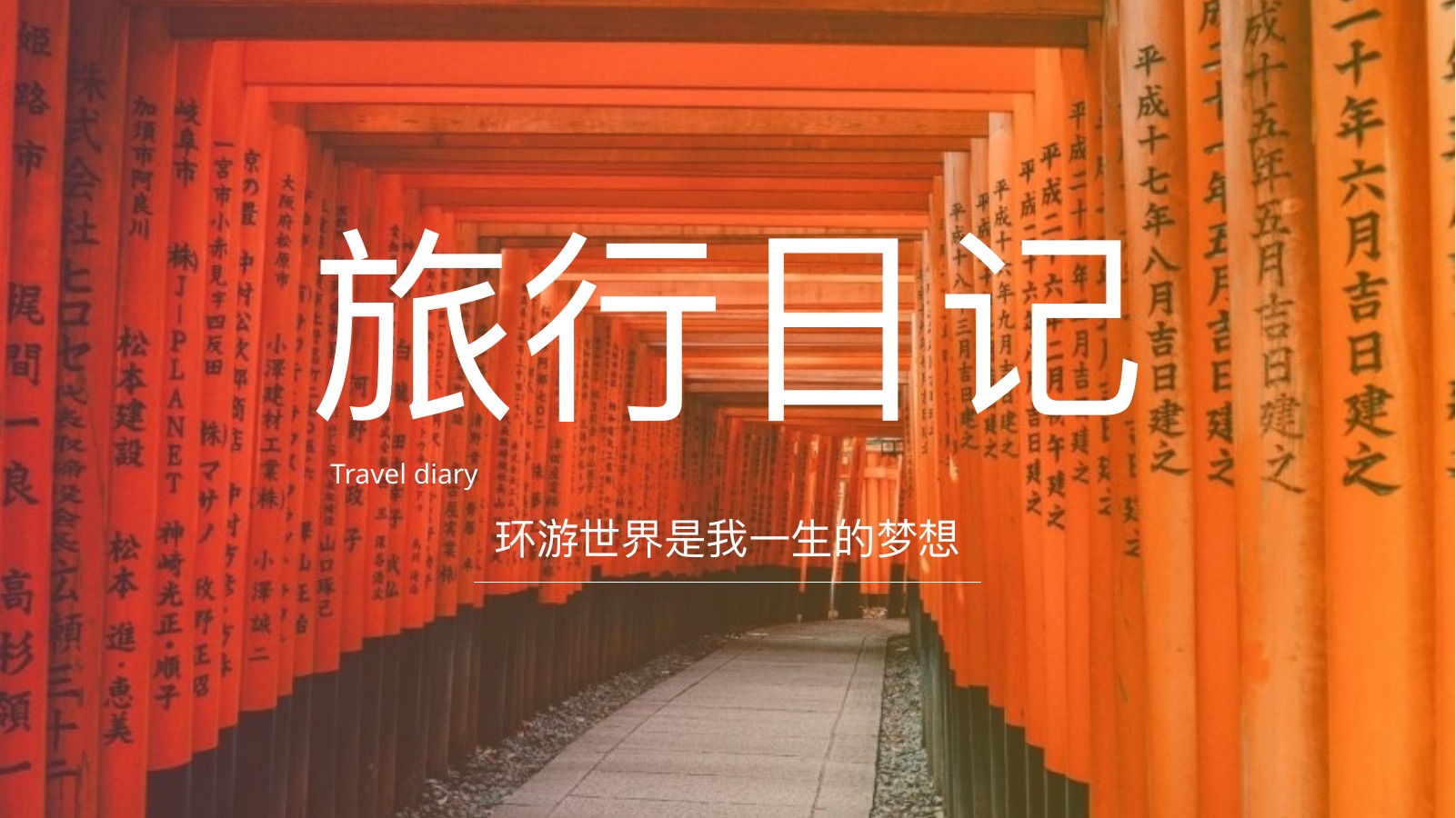在路上旅行日记PPT模板
