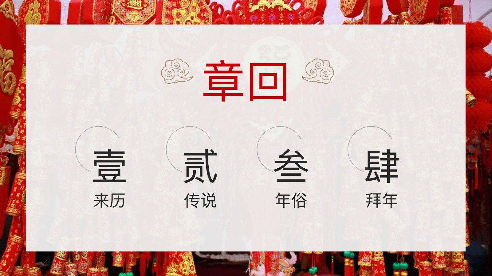 年事章回传统年俗PPT模板