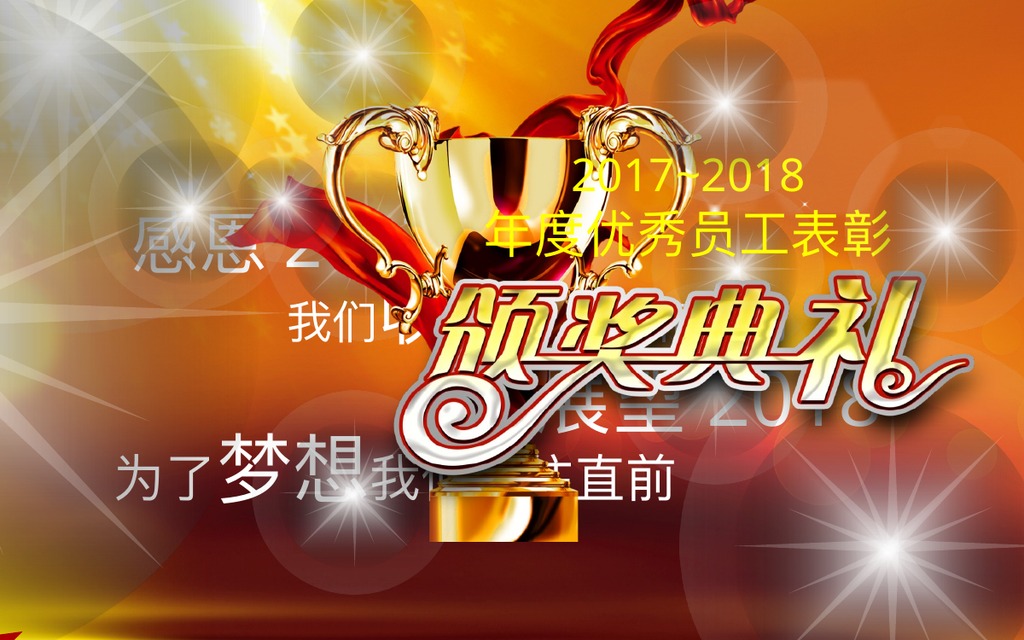 卷轴奖杯员工表彰PPT模板