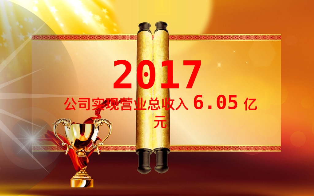 卷轴奖杯员工表彰PPT模板