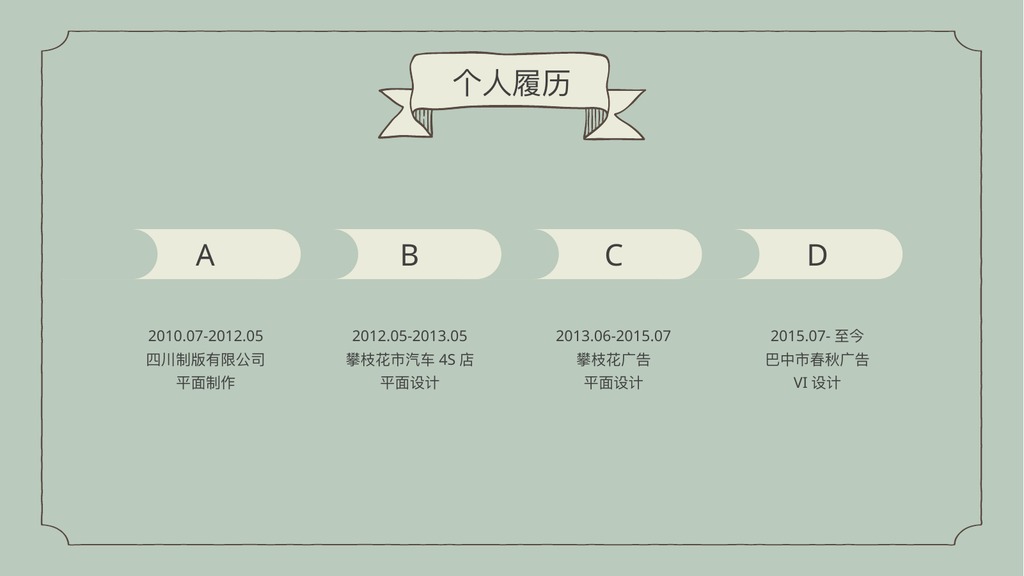 薄荷绿个人竞聘简历PPT模板