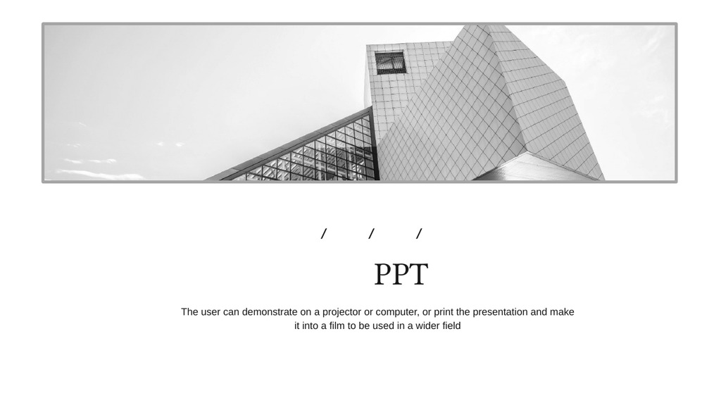 宽幅建筑数据分析简约PPT模板