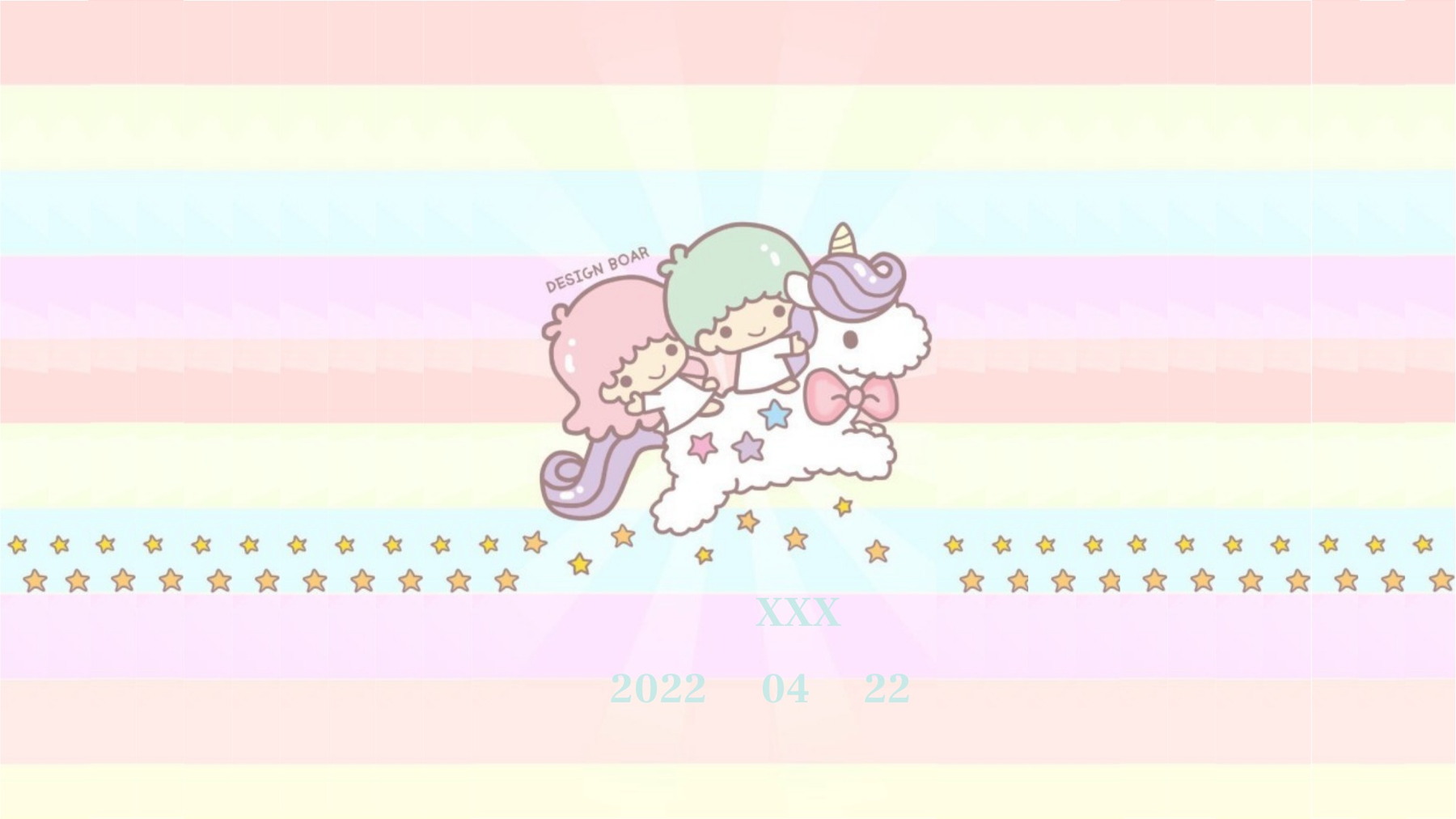 双子星角色插画主题演示模板